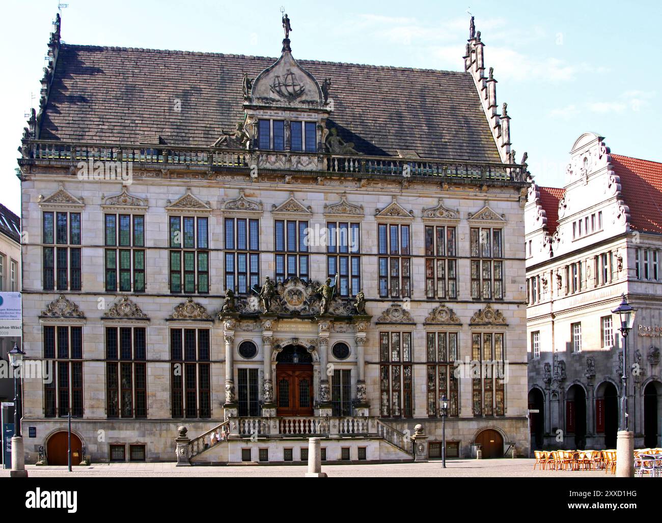 Schuetting House, sede della comunità degli affari di Brema, camera di commercio di Brema (aspetto di fronte ai lavori di ristrutturazione) Foto Stock