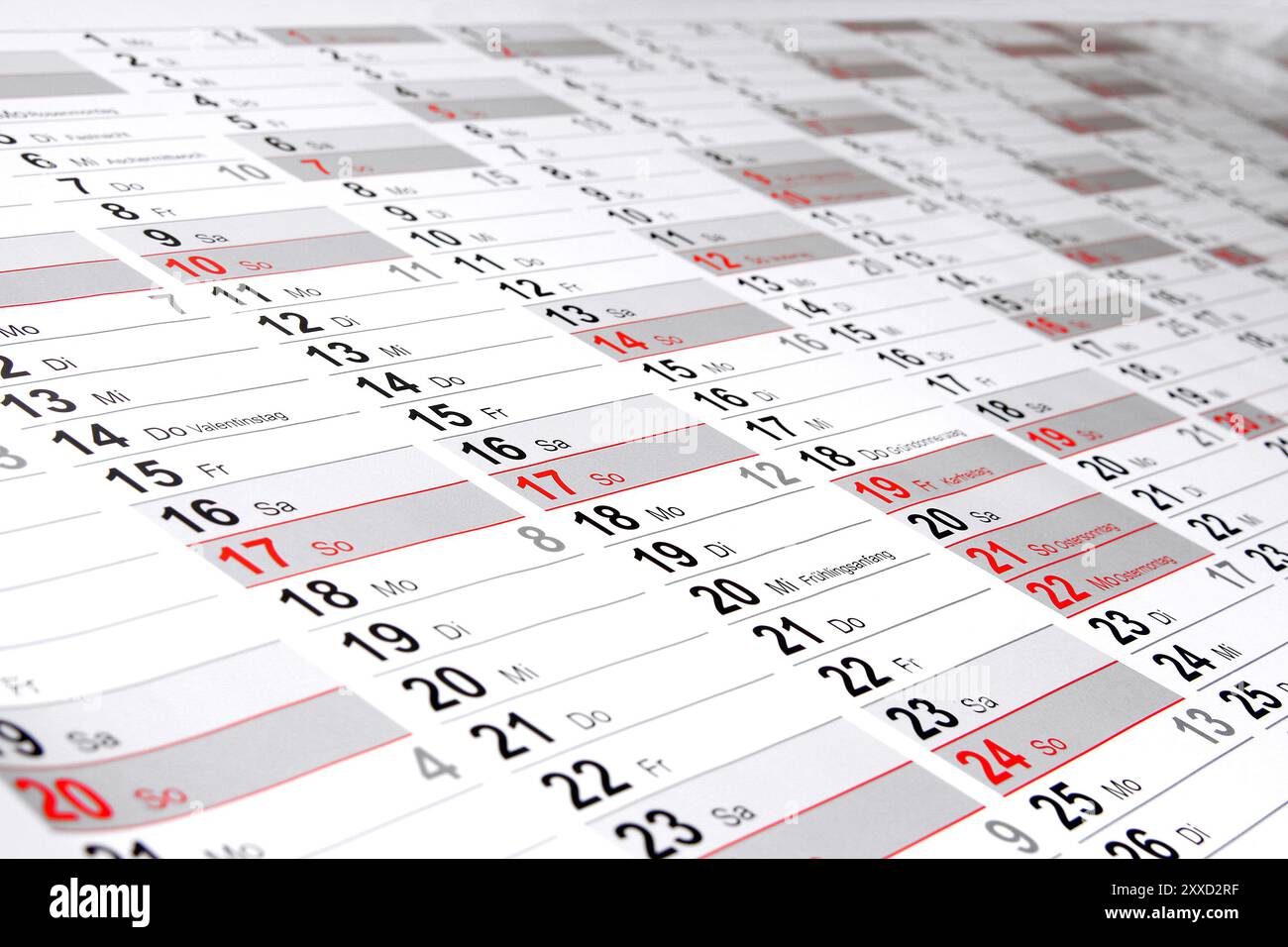Calendario da parete Foto Stock