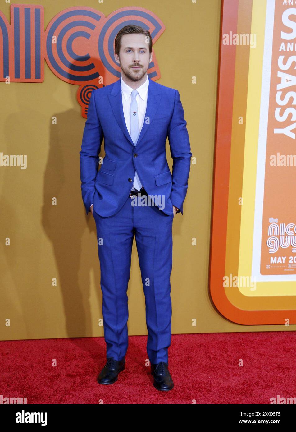 Ryan Gosling alla prima di Los Angeles di "The Nice Guys" tenutasi al TCL Chinese Theatre di Hollywood, USA il 10 maggio 2016 Foto Stock