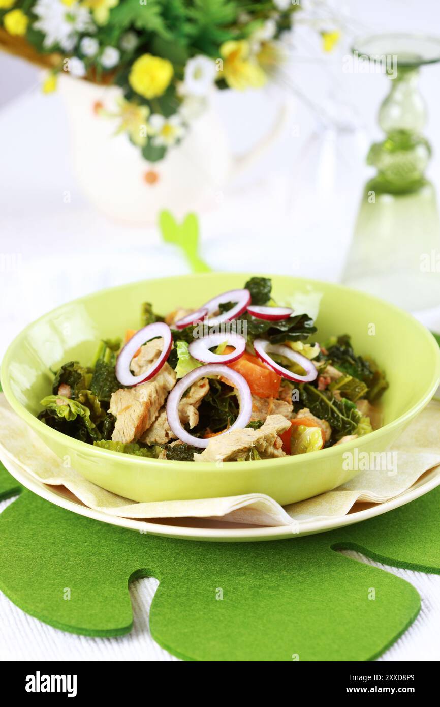 Stufato di cavolo Savoy con carote Foto Stock