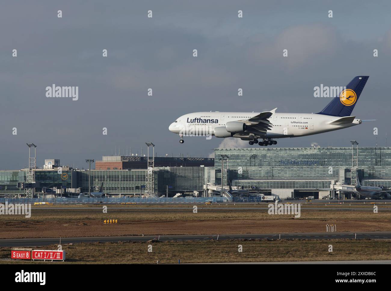 A 380 dall'aeroporto di Francoforte Foto Stock