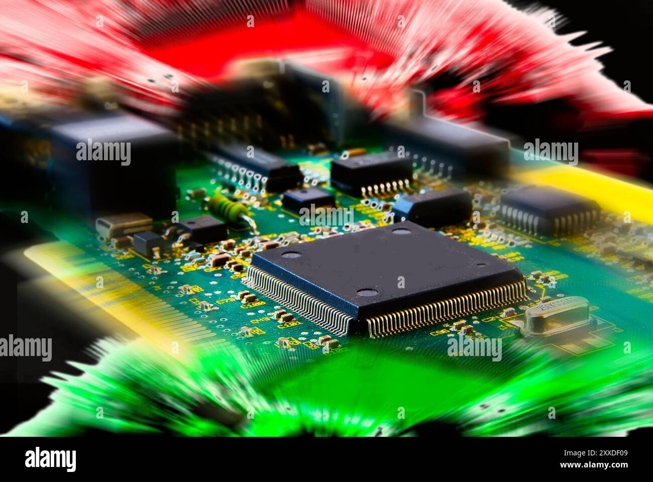 Scheda di rete di un computer Foto Stock