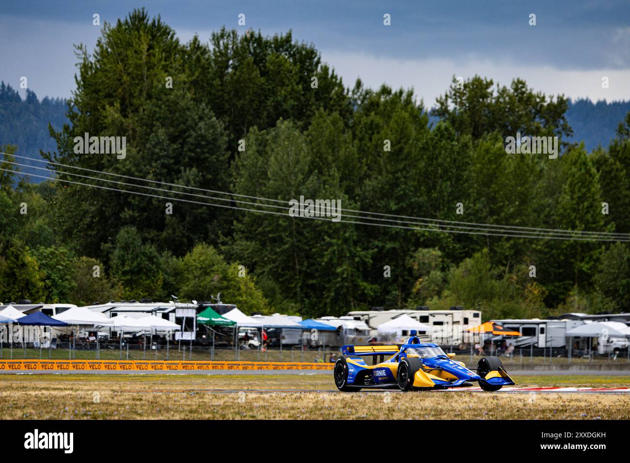 Portland, Etats Unis. 24 agosto 2024. 04 SIMPSON Kyffin (bar), Chip Ganassi Racing, Dallara DW12 - Honda, azione durante il Gran Premio di Portland BitNile.com, 14 Round della 2024 NTT IndyCar Series, sul circuito Internazionale di Portland, dal 23 al 25 agosto 2024 a Portland, Stati Uniti d'America - Photo Julien Delfosse/DPPI credito: DPPI Media/Alamy Live News Foto Stock