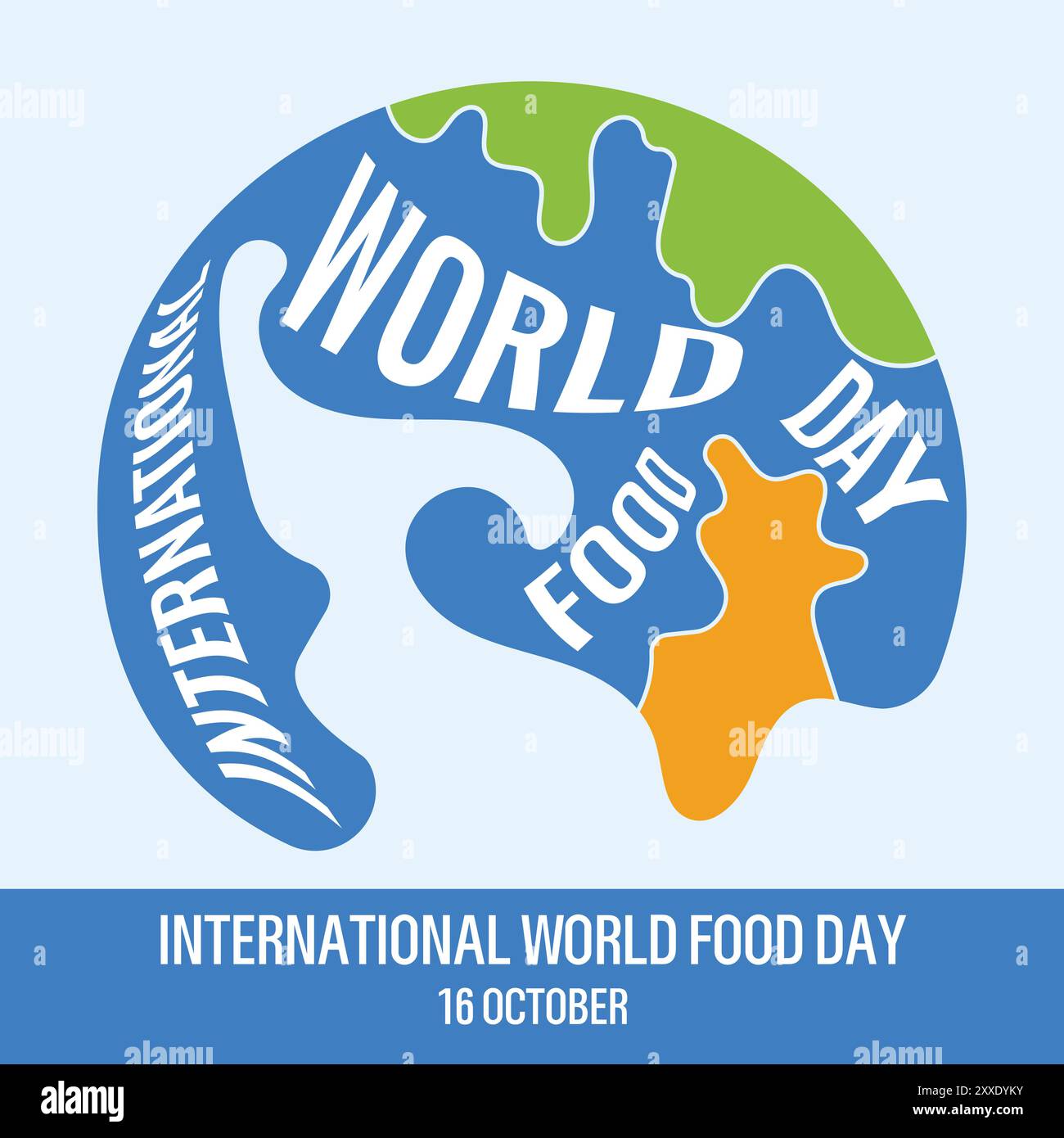 Poster o banner della giornata mondiale dell'alimentazione, 16 ottobre, modello vettoriale del design dello sfondo della giornata mondiale dell'alimentazione Illustrazione Vettoriale