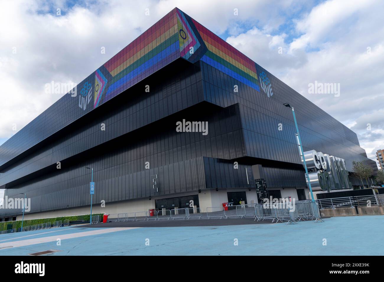 Edificio CO-OP Live Arena a Manchester con pannelli LED Foto Stock