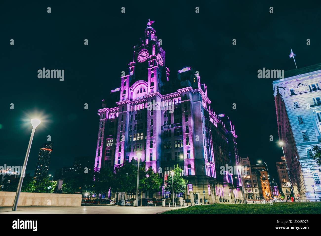 Liverpol di notte Foto Stock