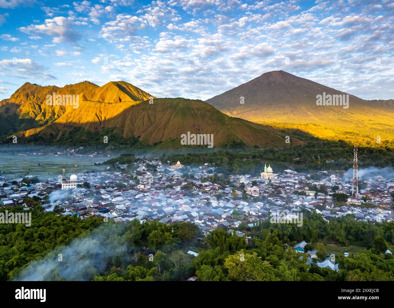 Montagna di Rinjani Lombok Indonesia Foto Stock