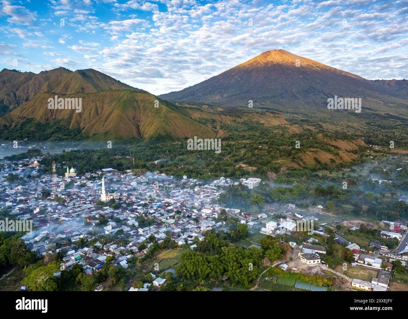 Montagna di Rinjani Lombok Indonesia Foto Stock