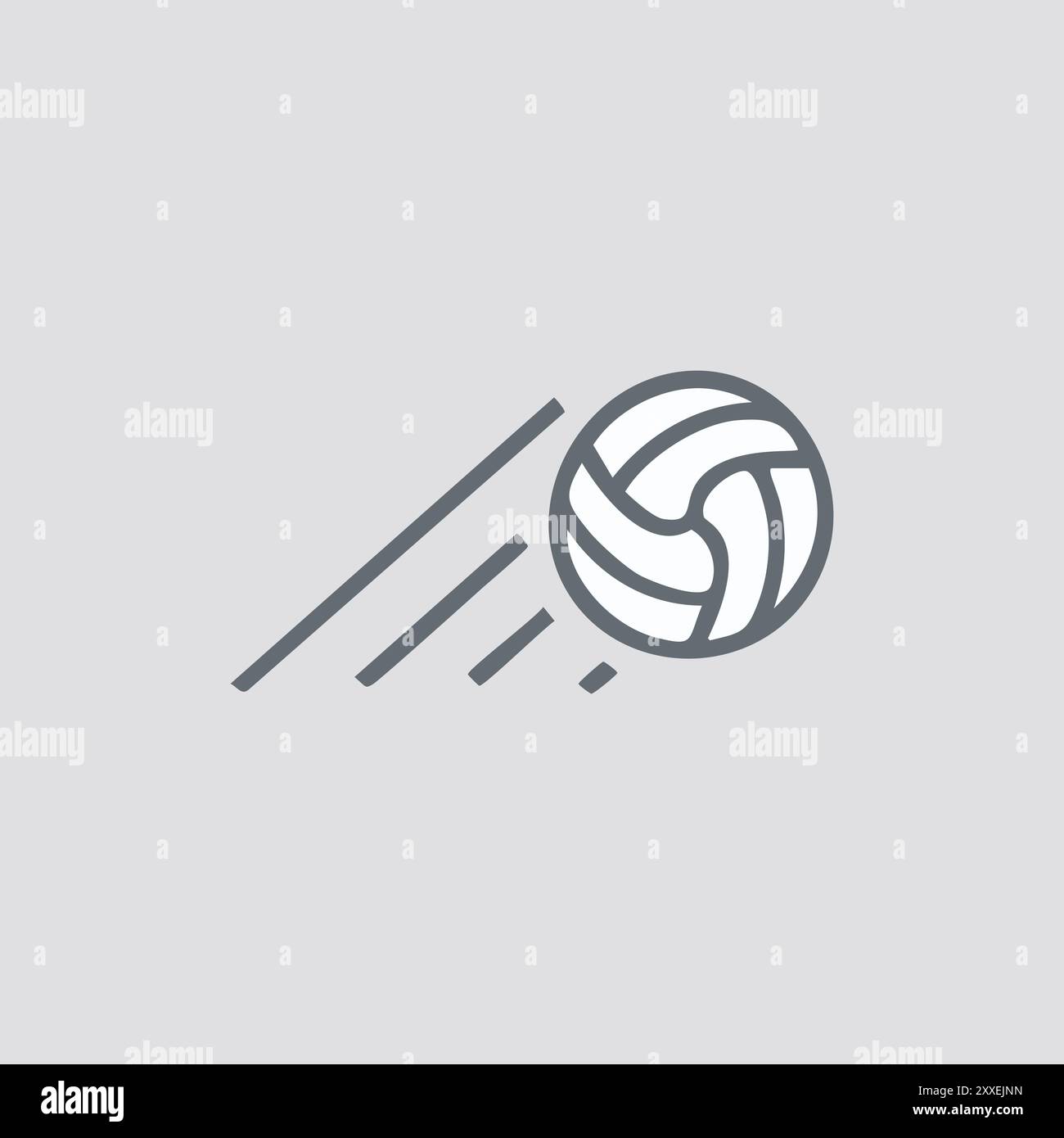 Icona pallavolo in rapido movimento. Semplice icona di un pallavolo che si muove rapidamente, ideale per progetti e progetti legati allo sport. Illustrazione Vettoriale