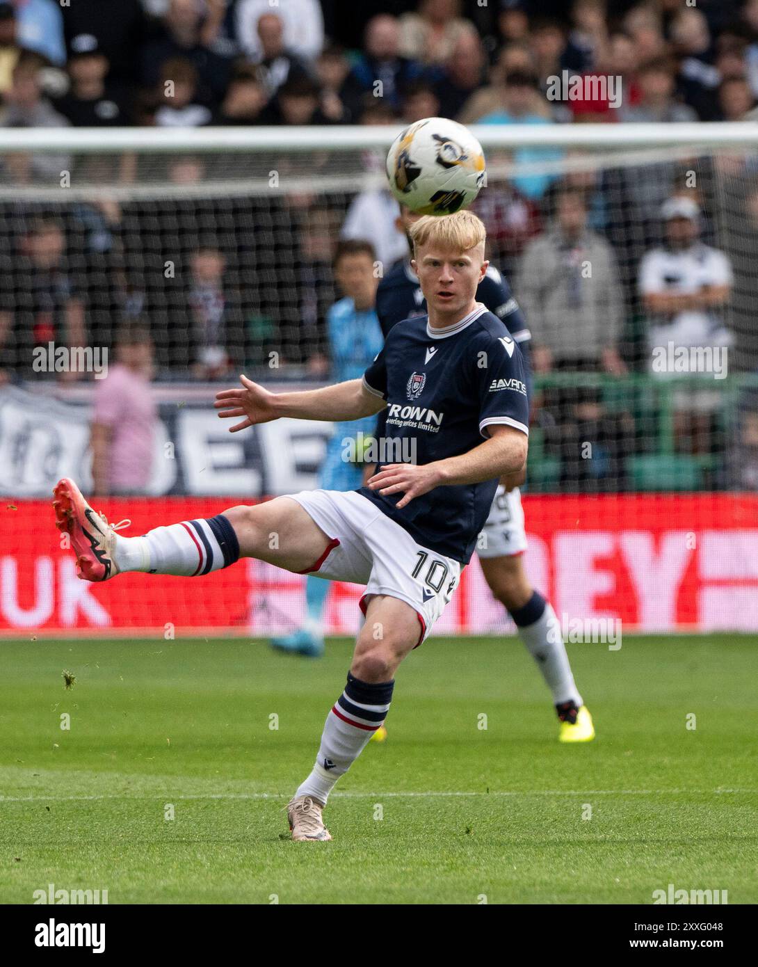 Edimburgo, Regno Unito. 24 agosto 2024. Scottish Premiership - Hibernian FC contro Dundee FC 24/08/2024 centrocampista del Dundee, Lyall Cameron, come Hibernian affronta Dundee nella Premiership scozzese all'Easter Road Stadium, Edimburgo, Regno Unito crediti: Ian Jacobs/Alamy Live News Foto Stock