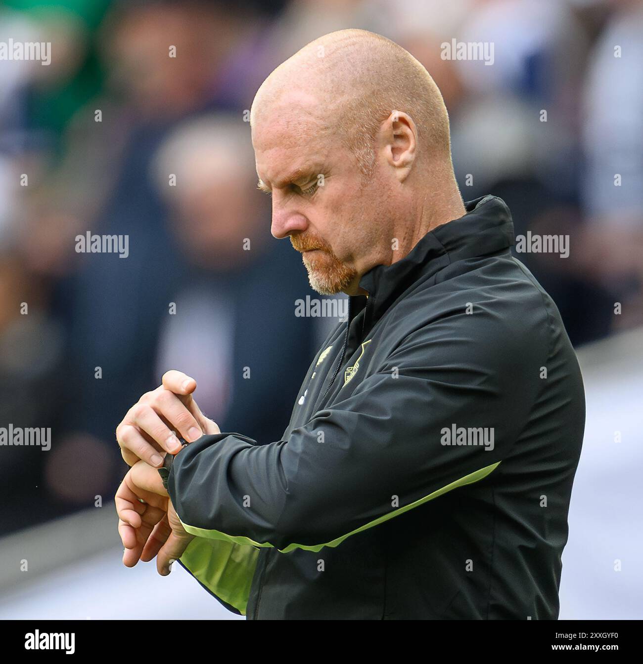 Londra, Regno Unito. 24 agosto 2024. 24 agosto 2024 - Tottenham contro Everton - Premier League - Tottenham Hotspur Stadium. Il manager dell'Everton, Sean Dyche. Crediti immagine: Mark Pain/Alamy Live News Foto Stock