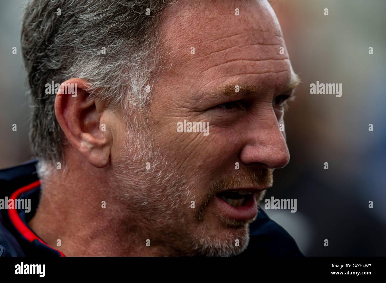 Zandvoort, Netherlands, August 24, Christian Horner, from the United Kingdom competes for Red Bull Racing. Qualifying, round 15 of the 2024 Formula 1 championship. Credit: Michael Potts/Alamy Live News Foto Stock