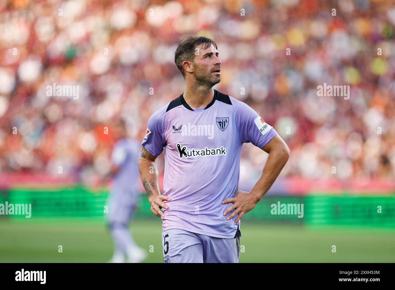 Barcellona, Spagna. 24 agosto 2024. Yeray in azione durante la partita LaLiga EA Sports tra FC Barcelona e Athletic Club de Bilbao all'Estadi Olimpic Lluis Companys. Crediti: Christian Bertrand/Alamy Live News Foto Stock