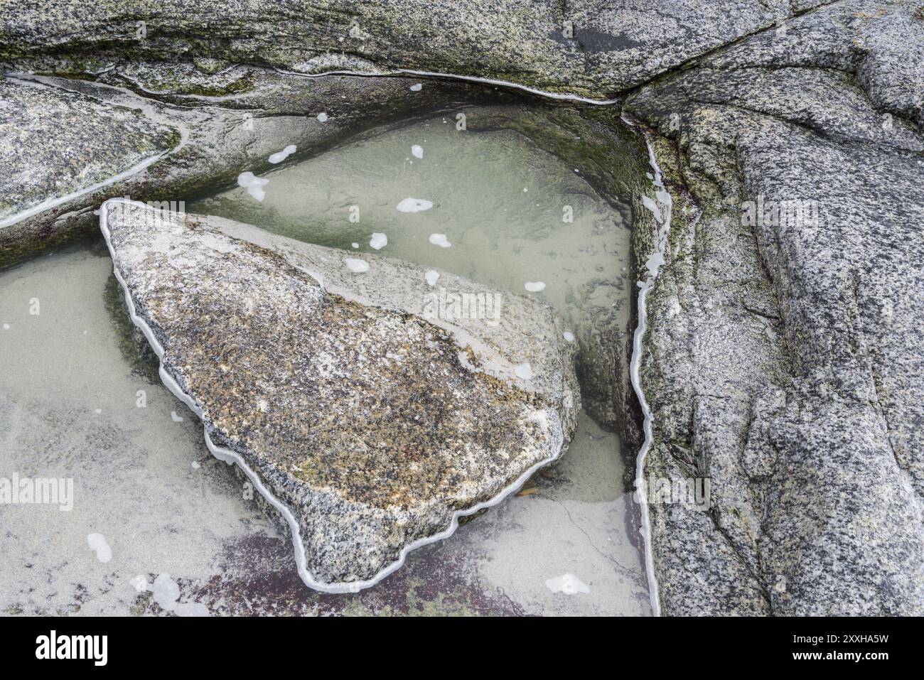 Lago delle maree, Vestvagoey, Nordland, Lofoten, Norvegia, marzo 2015, Europa Foto Stock