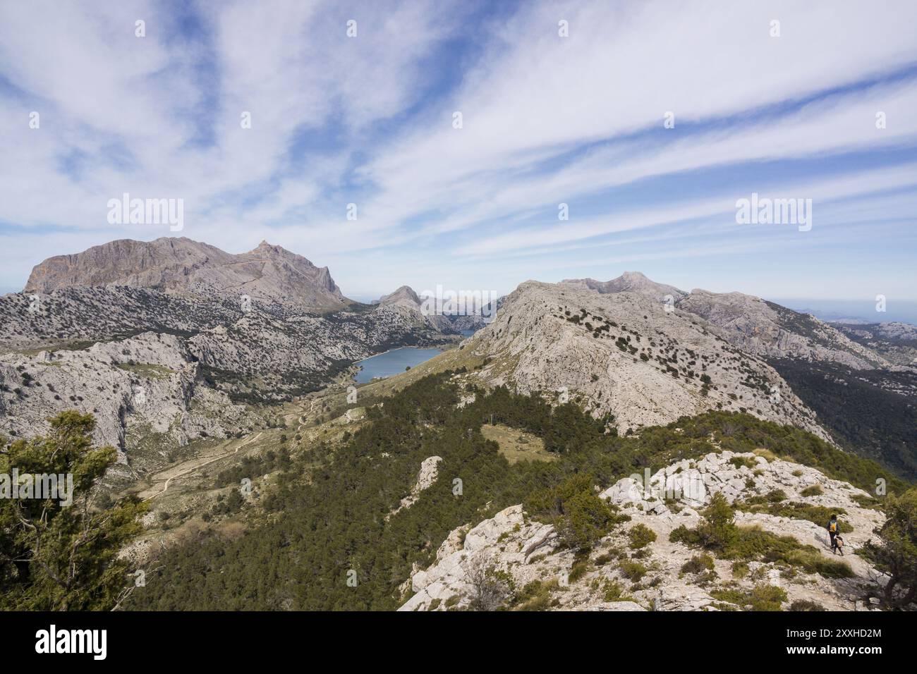 Puig Major, 1445 metros y embalse de Cuber, sierra de Tramuntana, Maiorca, Isole baleari, spagna Foto Stock