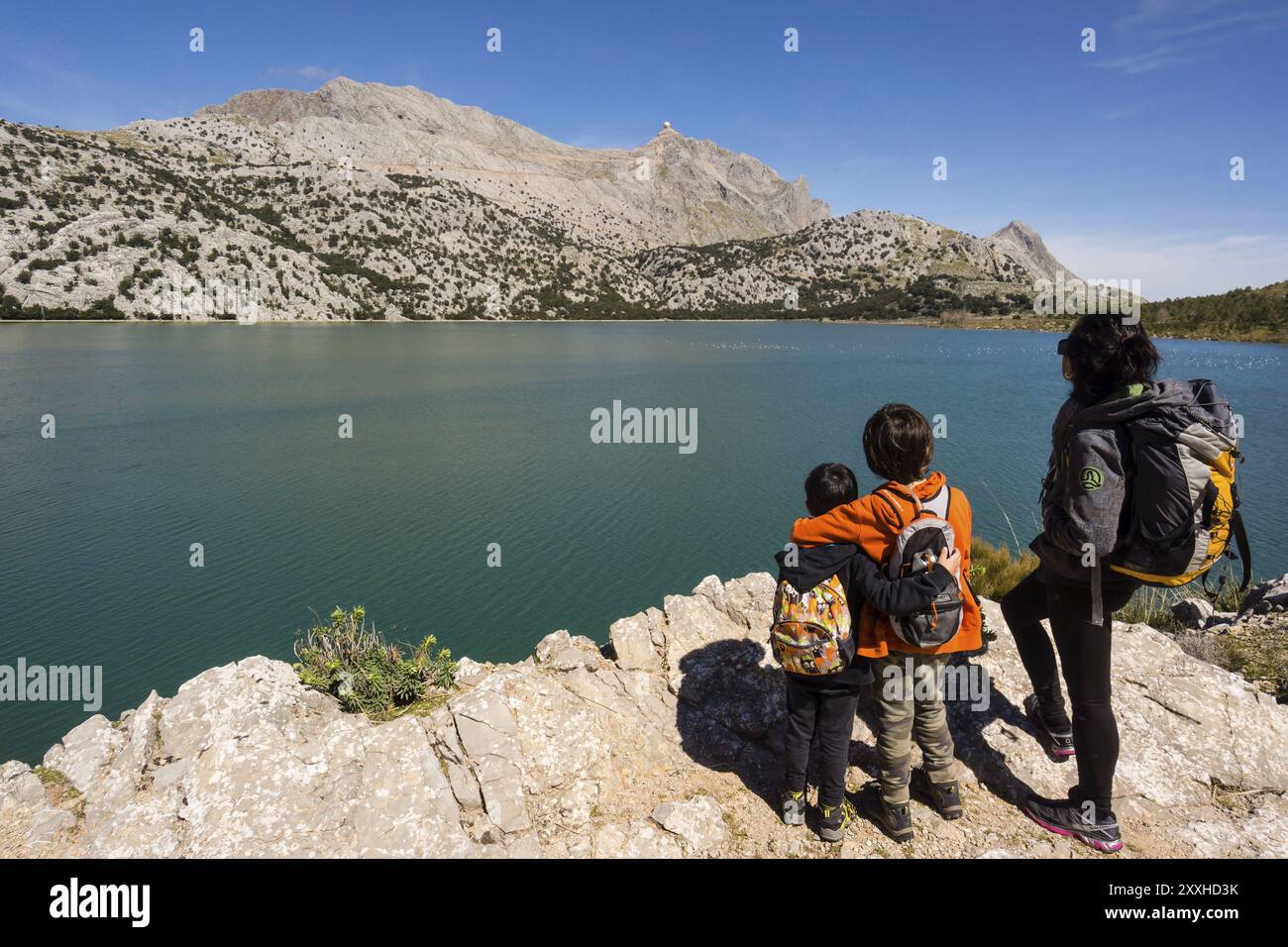 Puig Major, 1445 metros y embalse de Cuber, sierra de Tramuntana, Maiorca, Isole baleari, spagna Foto Stock