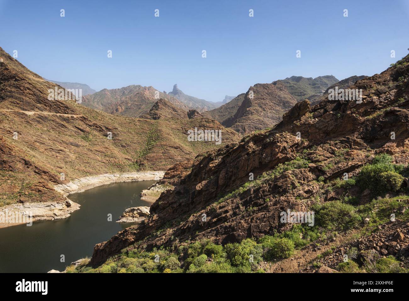 Paesaggio vulcanico di montagna a Grand Canary, punto panoramico mirador del molino, isole Canarie, Spagna, Europa Foto Stock