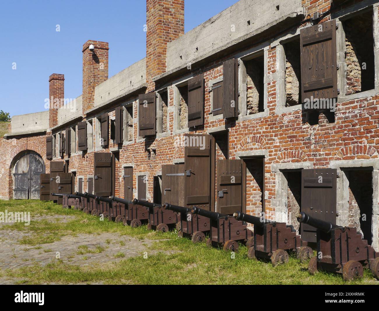 La Fortezza di WIS'ouj'cie (in polacco: Twierdza Wis'ouj'cie) è una fortezza storica a Danzica non lontano da Westerplatte Foto Stock