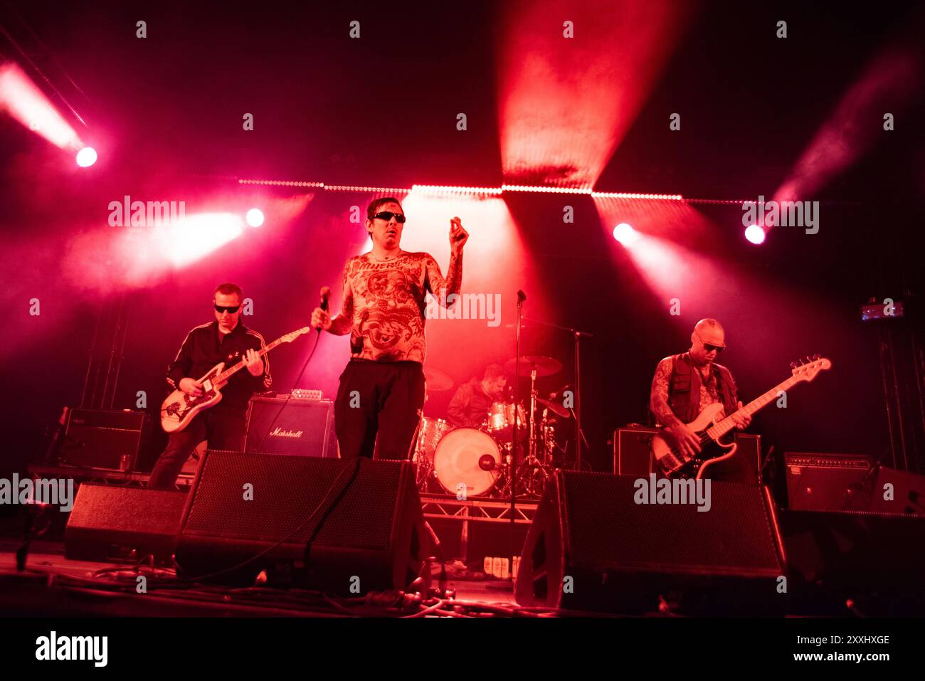 Reading, Berkshire, Regno Unito. 24 agosto 2024. I Viagra Boys intrattenono i fan sul palco del Festival Republic come secondo giorno del Reading Festival. Cristina Massei/Alamy Live News Foto Stock