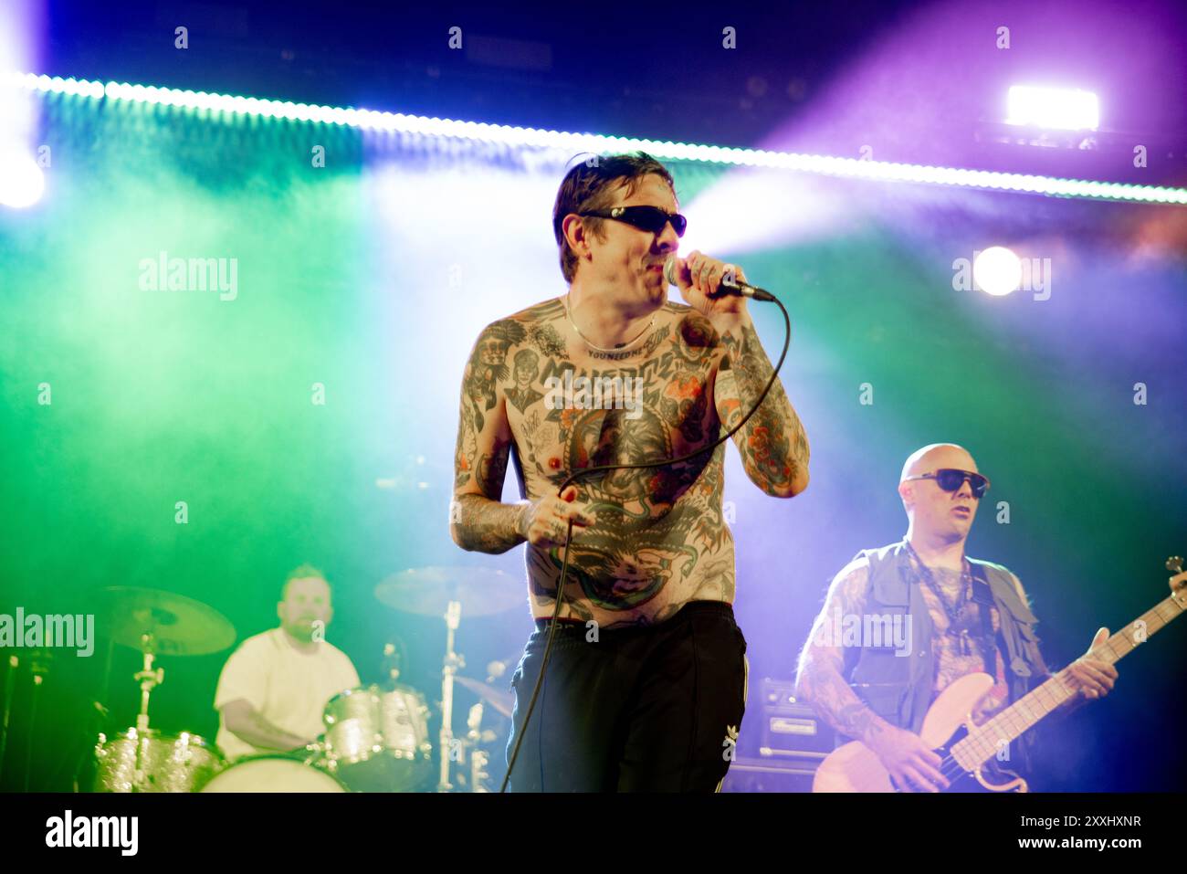 Reading, Berkshire, Regno Unito. 24 agosto 2024. I Viagra Boys intrattenono i fan sul palco del Festival Republic come secondo giorno del Reading Festival. Cristina Massei/Alamy Live News Foto Stock