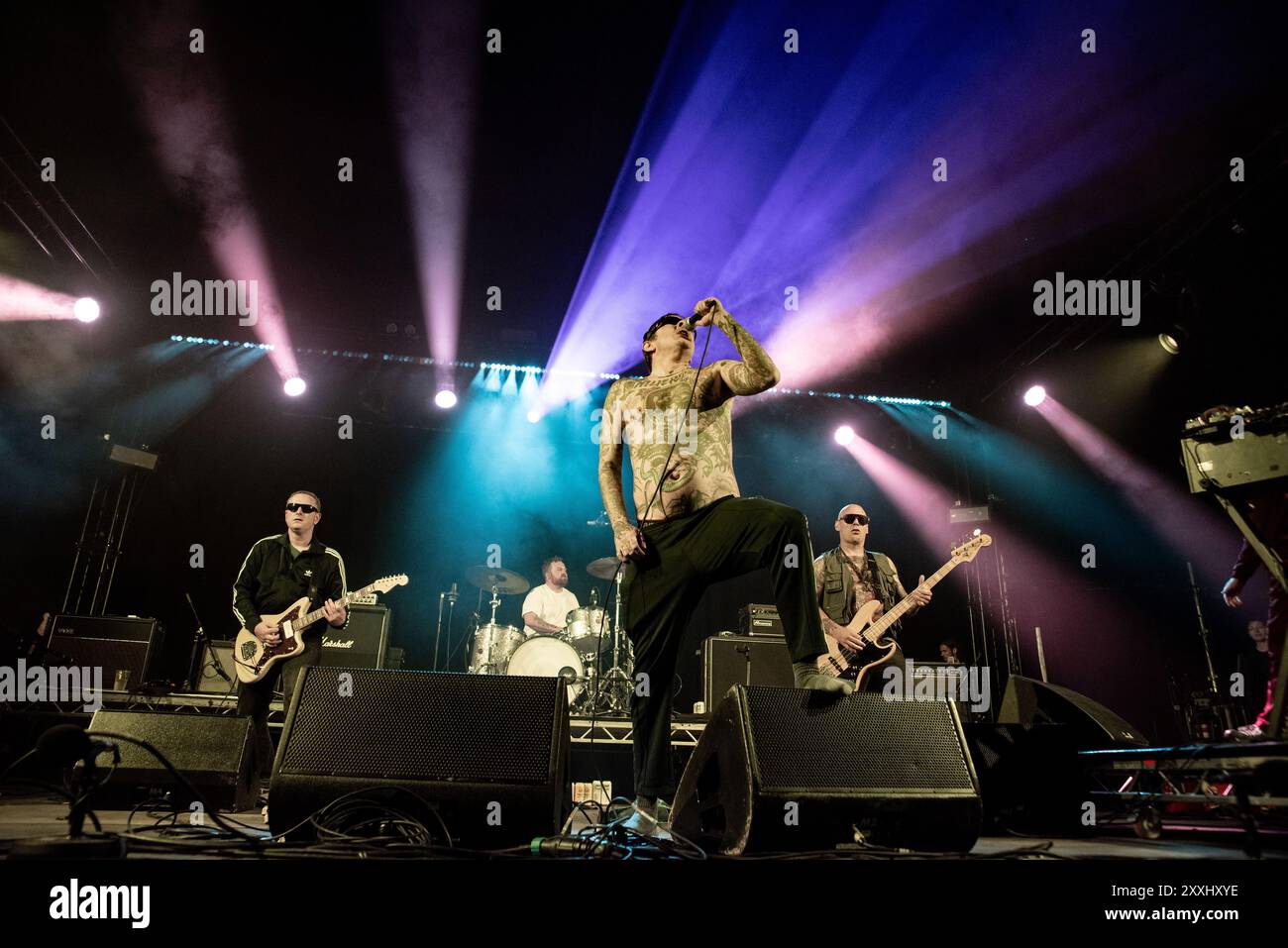 Reading, Berkshire, Regno Unito. 24 agosto 2024. I Viagra Boys intrattenono i fan sul palco del Festival Republic come secondo giorno del Reading Festival. Cristina Massei/Alamy Live News Foto Stock