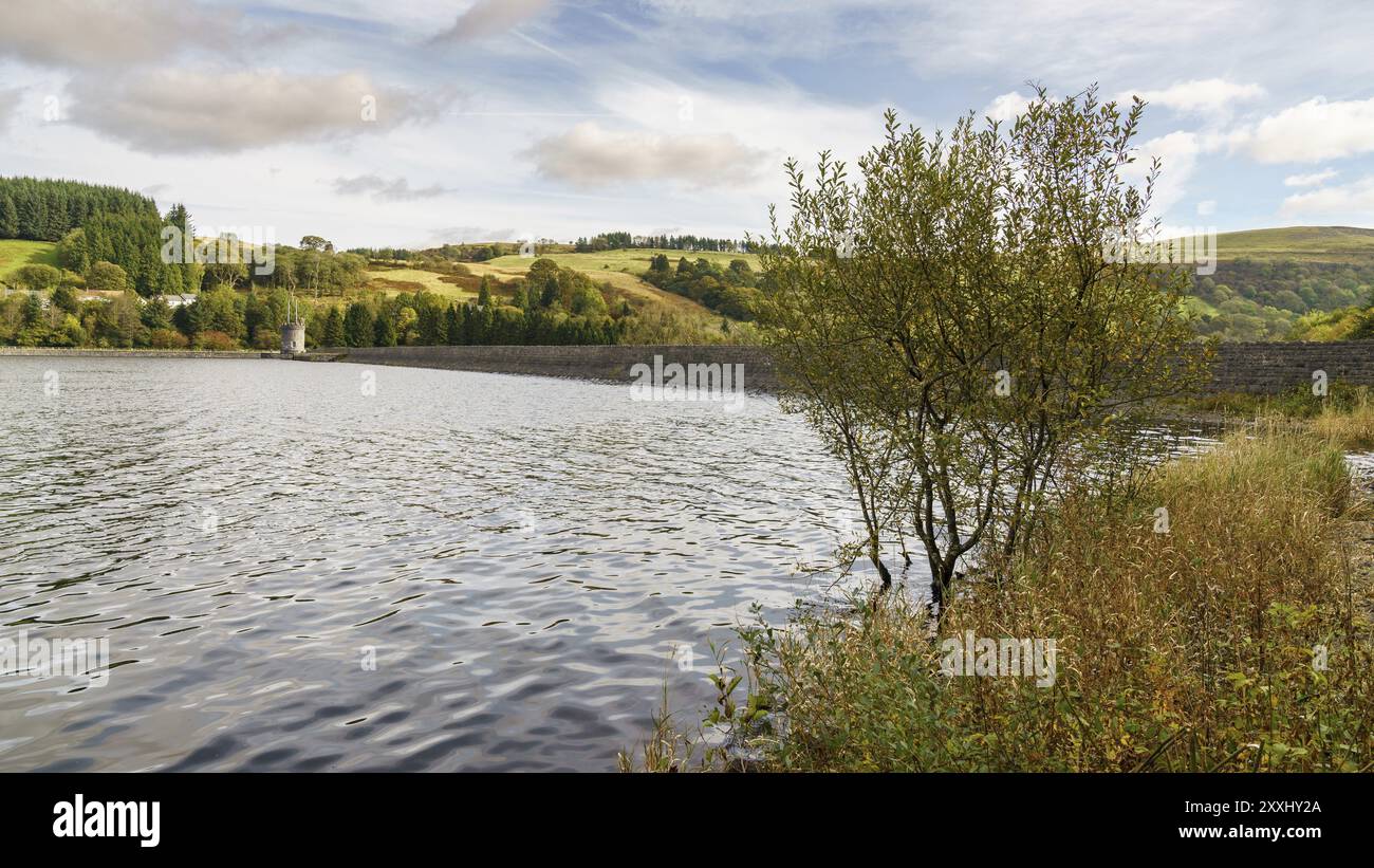 Vista sulla Llwyn-del serbatoio vicino a Merthyr Tydfil, DI MID GLAMORGAN, GALLES, REGNO UNITO Foto Stock