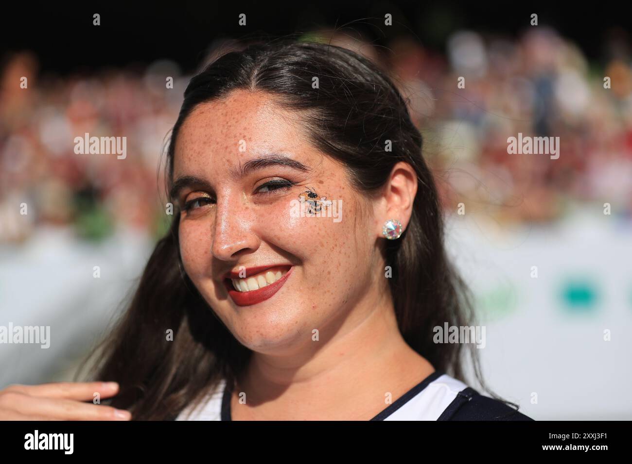 Dublino, Irlanda. 24 agosto 2024. Emblema facciale Aviva Stadium Yellow Jacket su un leader della Georgia TechGeorgia Tech V Florida State (Hugh de Paor/SPP) credito: SPP Sport Press Photo. /Alamy Live News Foto Stock