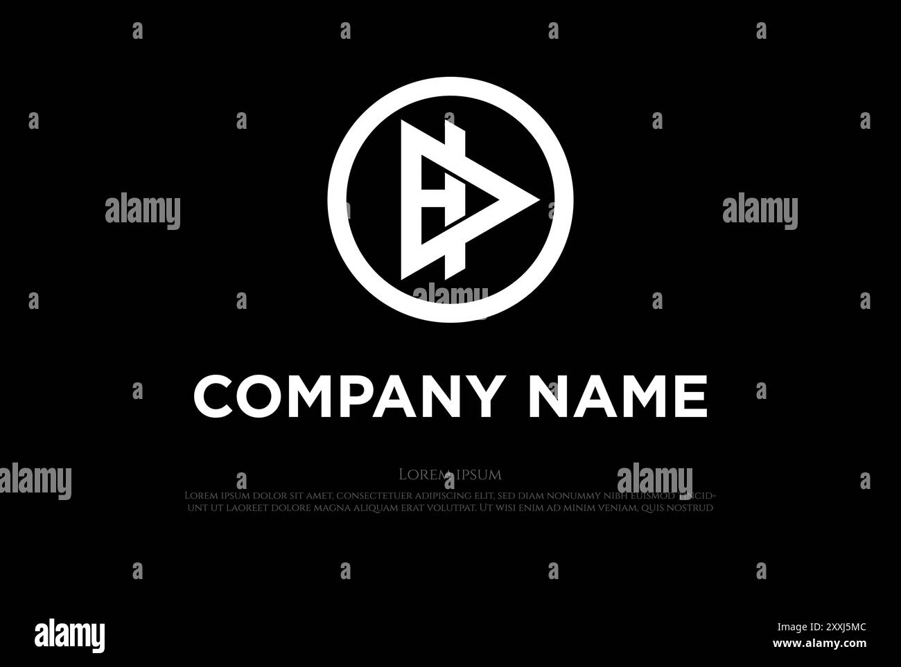 Circle Initial DH HD Monogram Logo Design Vector Illustrazione Vettoriale