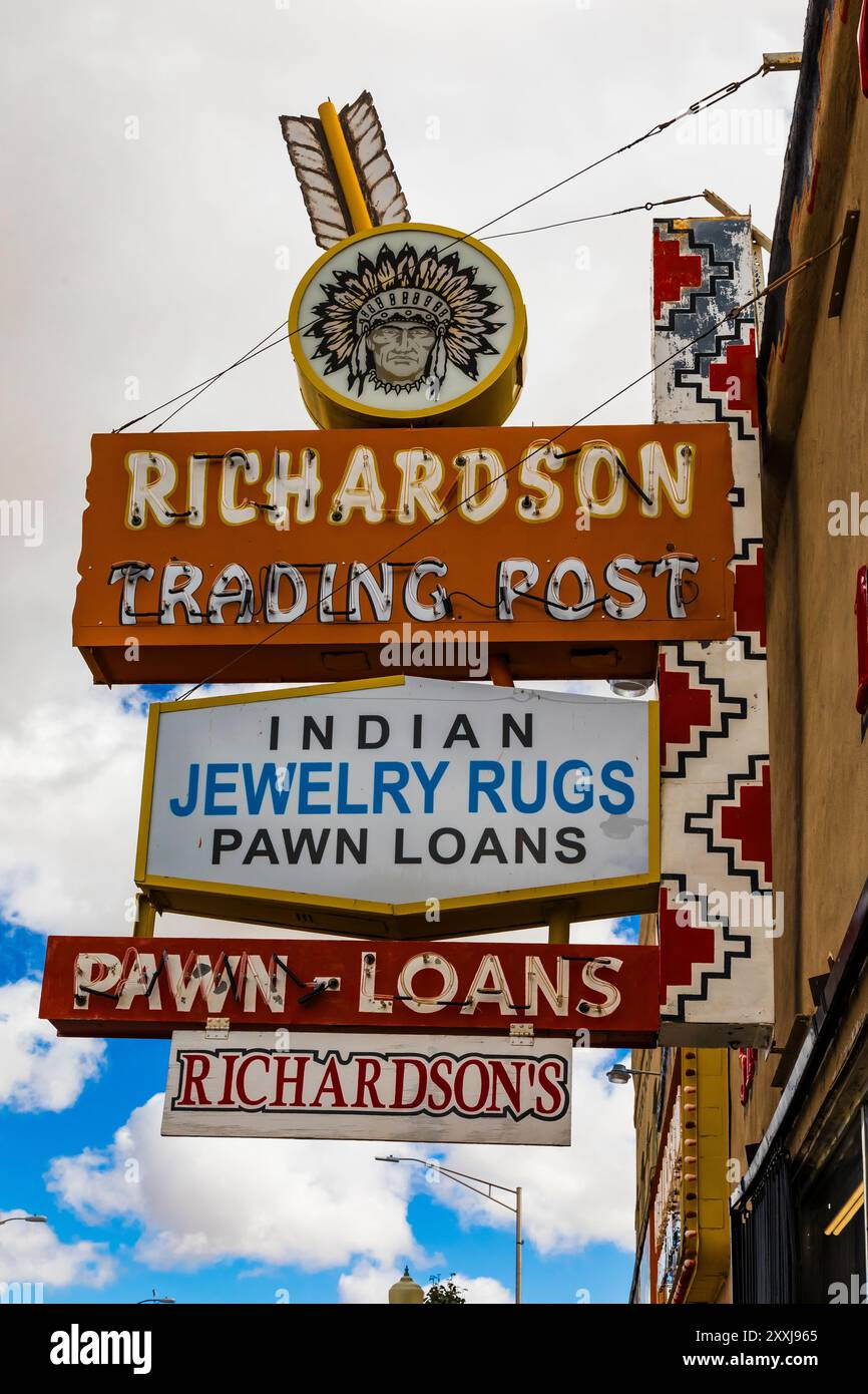 Richardson's Trading Post sulla Route 66 a Gallup, New Mexico, Stati Uniti [Nessuna pubblicazione di proprietà; solo licenze editoriali] Foto Stock