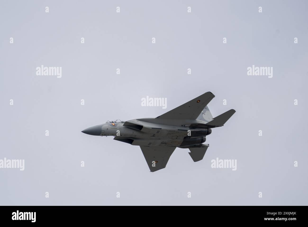 Farnborough, Hampshire - 24 luglio 2024: Esposizione Internazionale di Farnborough mercoledì Boeing F-15QA Eagle QA536 Qatar Air Force Foto Stock