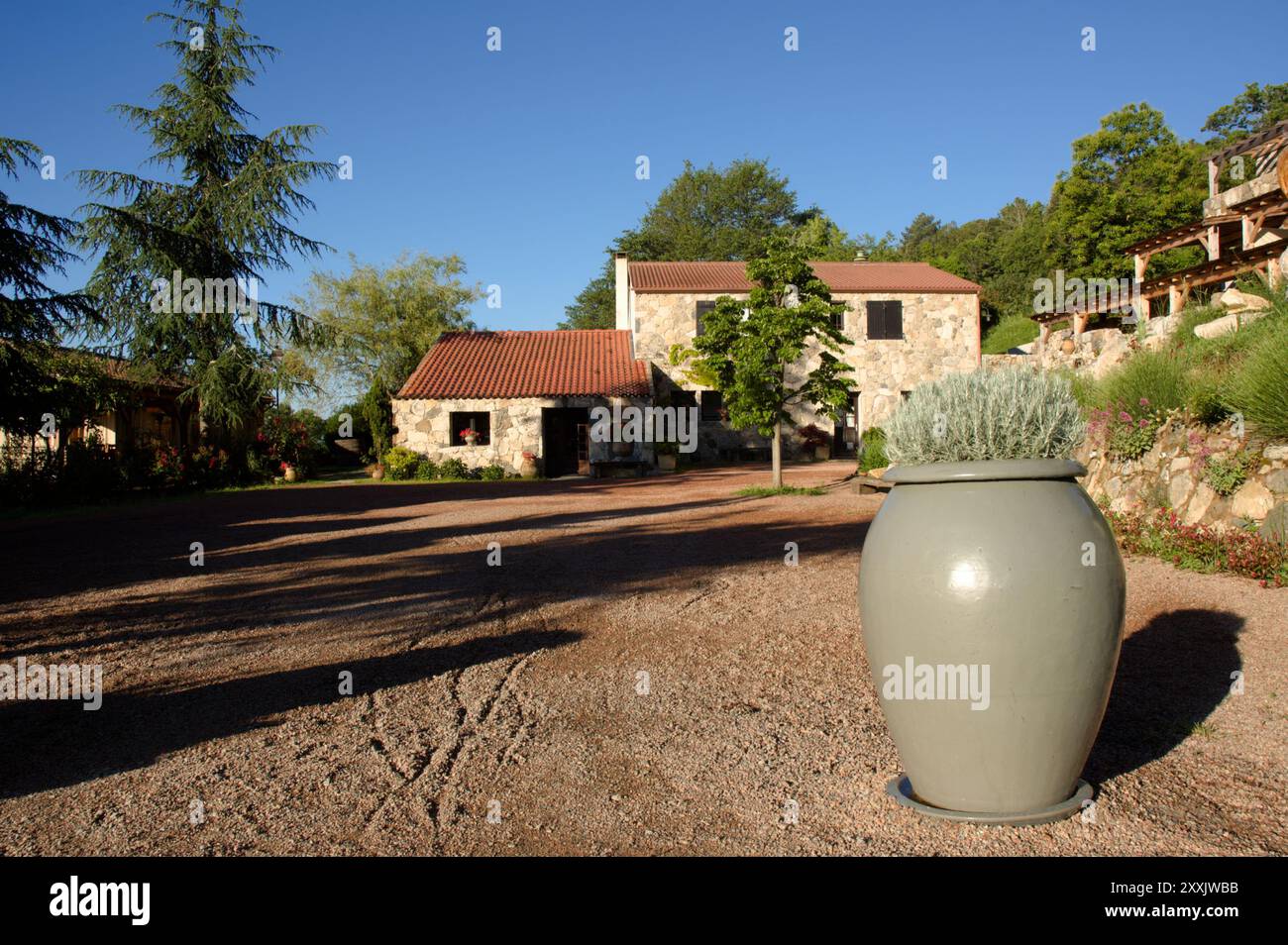 Una Pignata agriturismo vicino a Levie, Sud Corsica, Francia Foto Stock