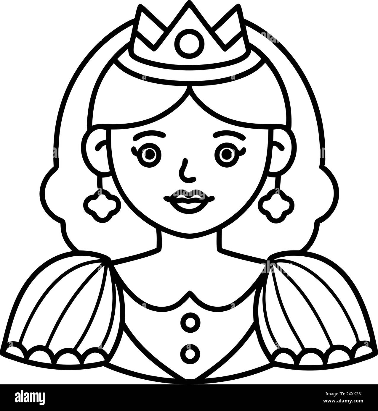 icona della principessa di halloween. Icona linea. Tratto modificabile. Illustrazione Vettoriale