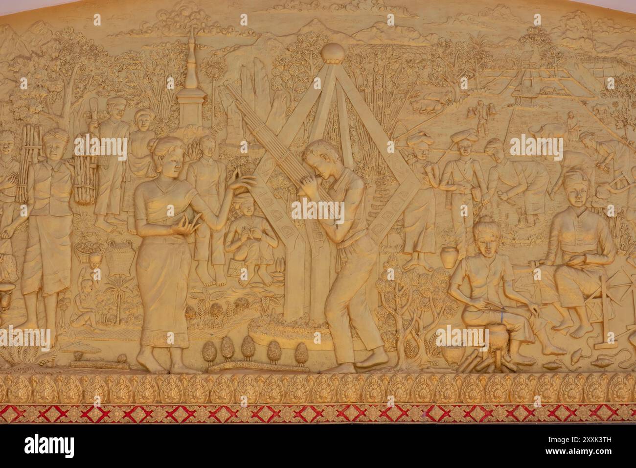 Monumento all'indipendenza, Sam Neua, Houaphanh, Laos Foto Stock