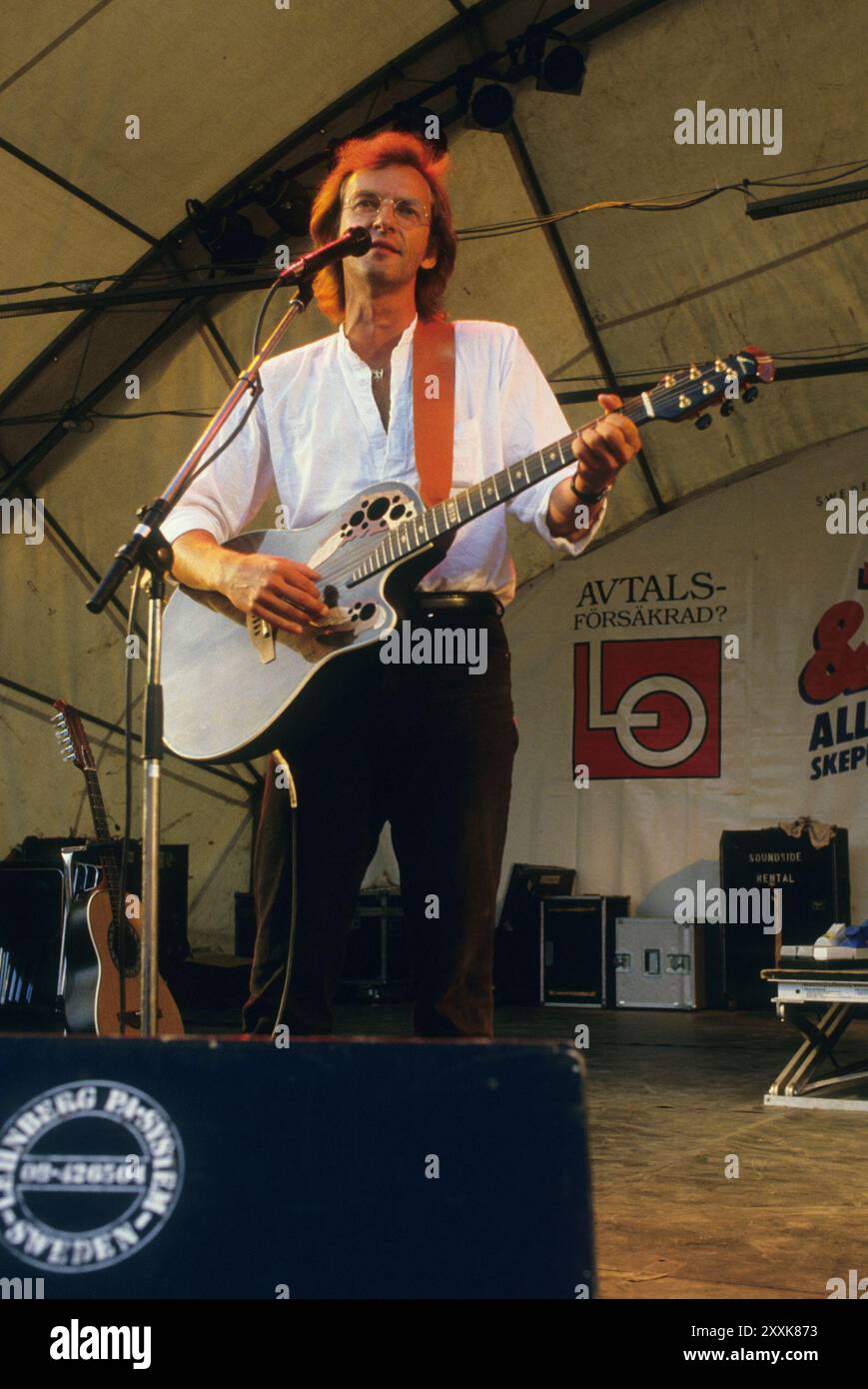 Björn AFZELIUS cantautore svedese e chitarrista. Dopo la sua morte fu istituita la fondazione culturale internazionale Björn Afzelius. E ha sponsorizzato un premio noto come Freemuse Award. Tiken Jah Fakoly, Pete seeger, Mahsa Vahdat, Ferhat Tunc sono tra gli altri i vincitori del premio Thruthe Years Foto Stock