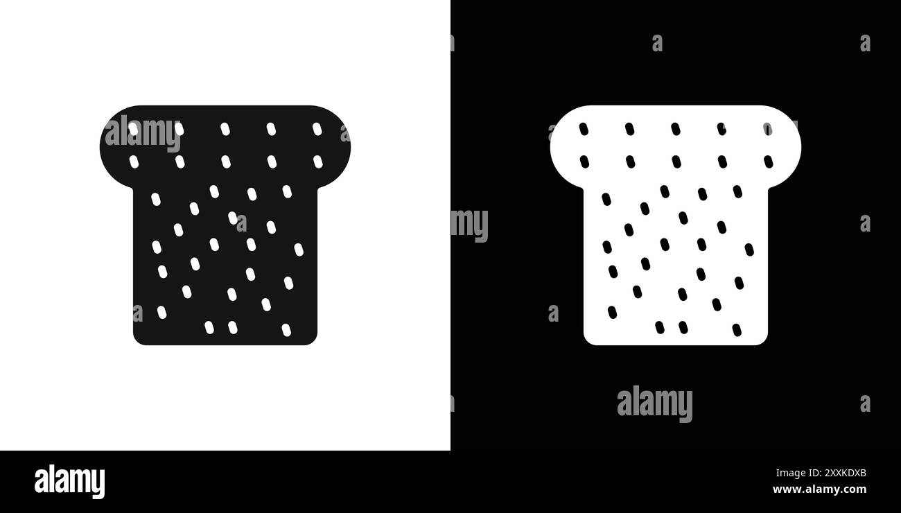 icona fette di pane, logo, contorno vettoriale in bianco e nero Illustrazione Vettoriale