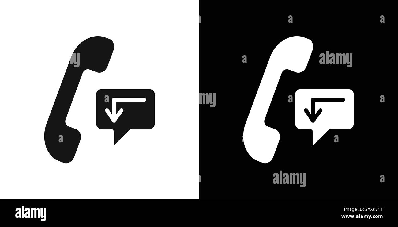 Icona di richiamata, logo, contorno vettoriale in bianco e nero Illustrazione Vettoriale