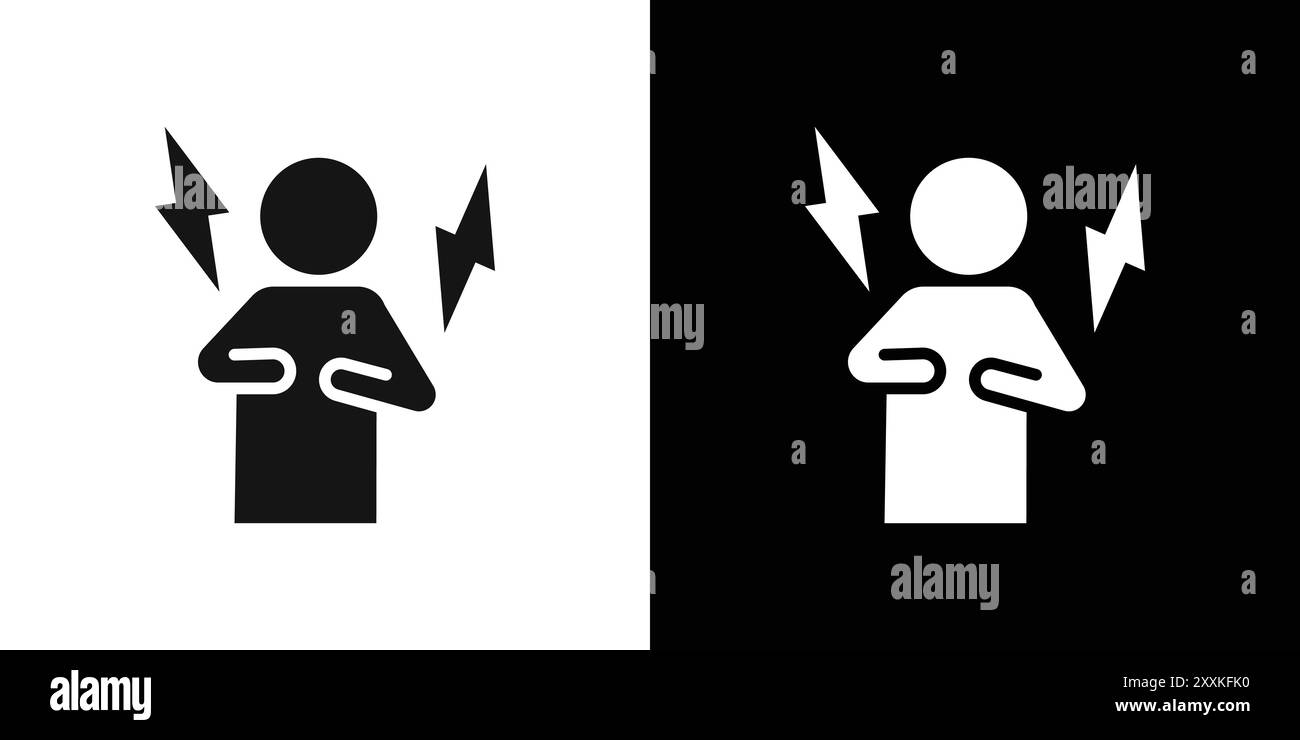 Il logo dell'icona attacco di cuore indica il contorno vettoriale in bianco e nero Illustrazione Vettoriale