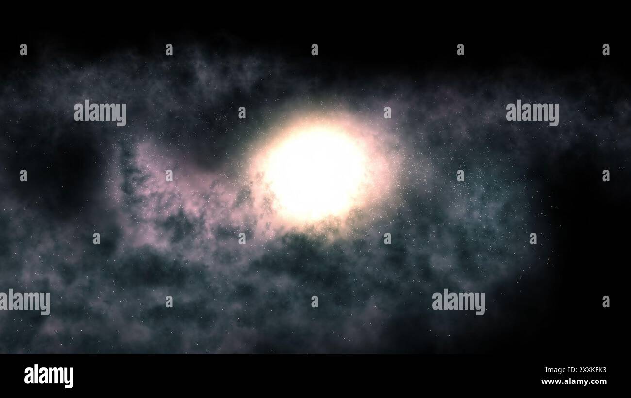 Una vista dallo spazio al centro della galassia. Universo pieno di stelle, nebulose e galassie. Foto Stock