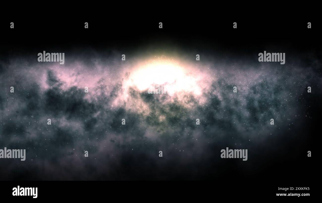 Una vista dallo spazio al centro della galassia. Universo pieno di stelle, nebulose e galassie. Foto Stock