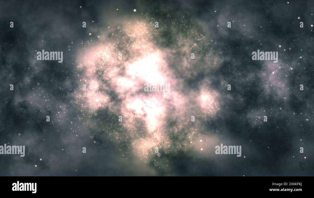 Una vista dallo spazio al centro della galassia. Universo pieno di stelle, nebulose e galassie. Foto Stock