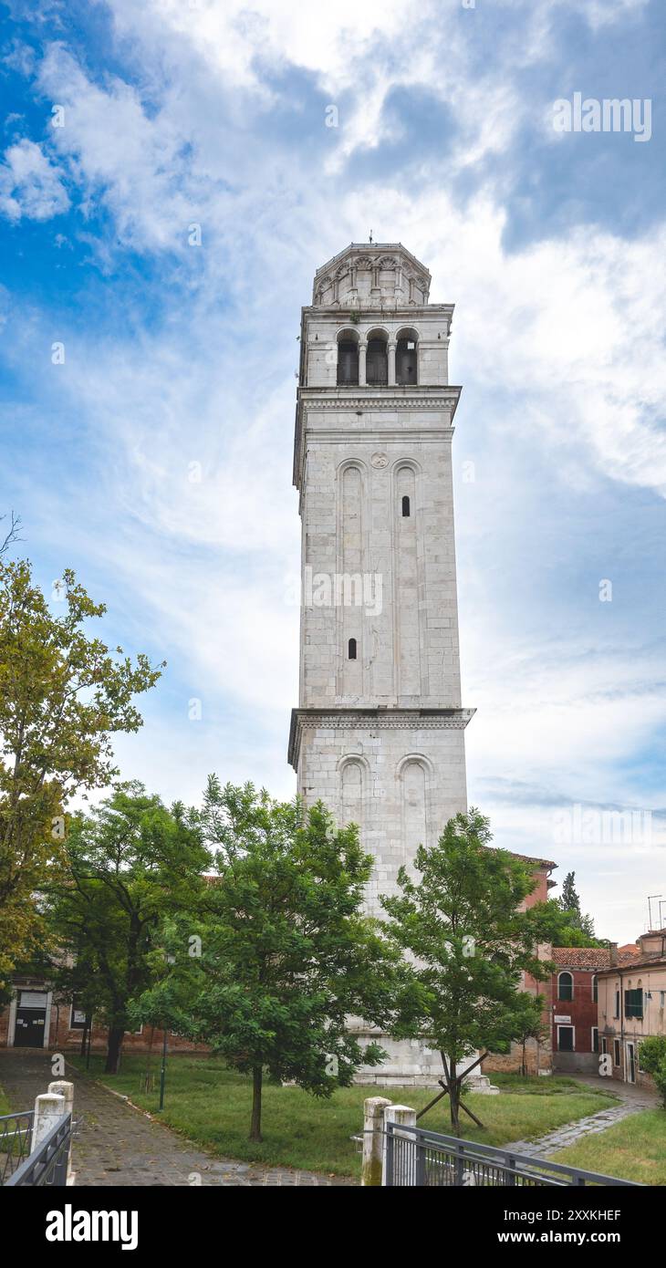 Venezia, Italia, Campanile di San Pietro di Castello nel quartiere Castello, solo editoriale. Foto Stock