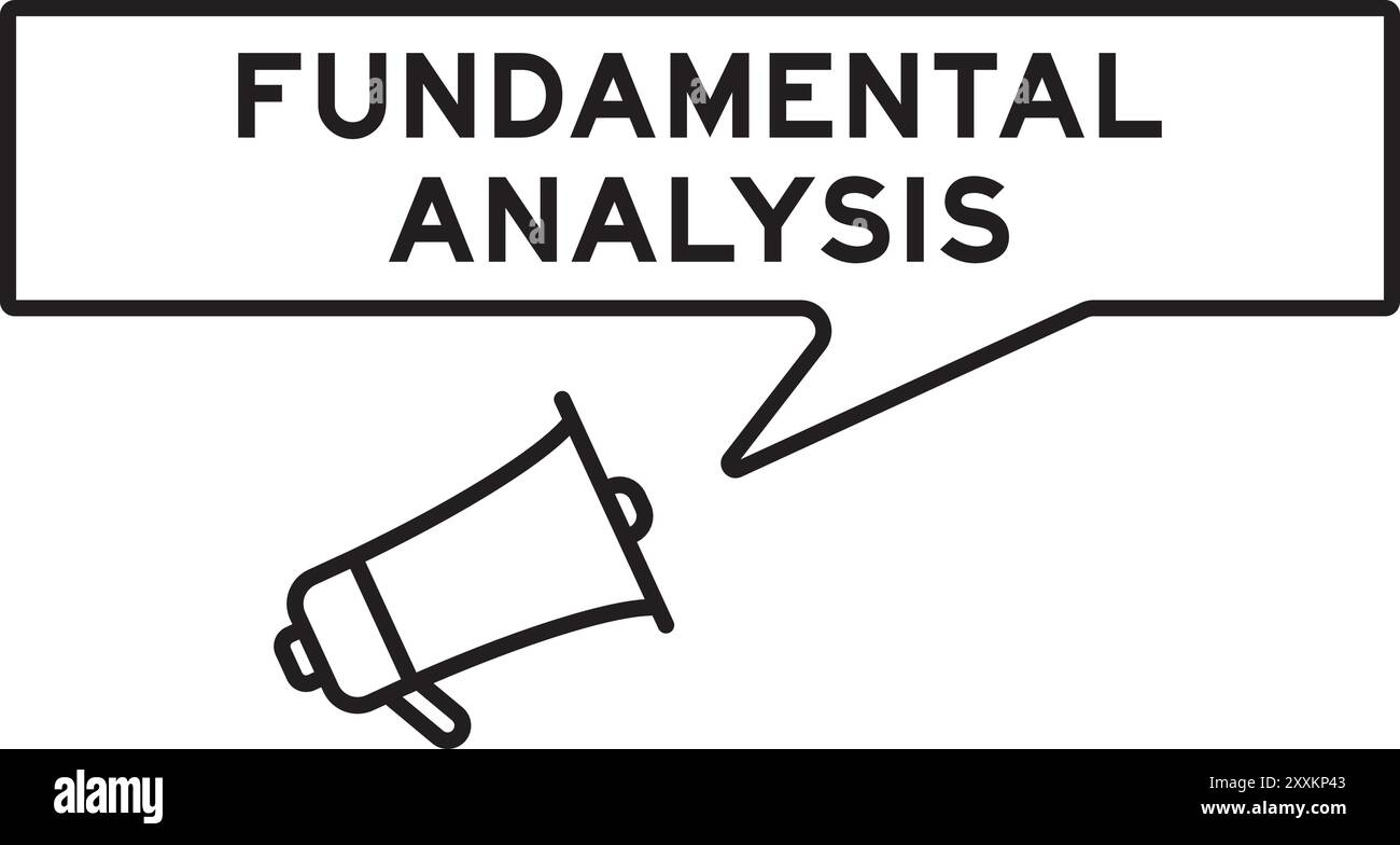 Icona megafono con bolla vocale in analisi fondamentale della parola su sfondo bianco Illustrazione Vettoriale