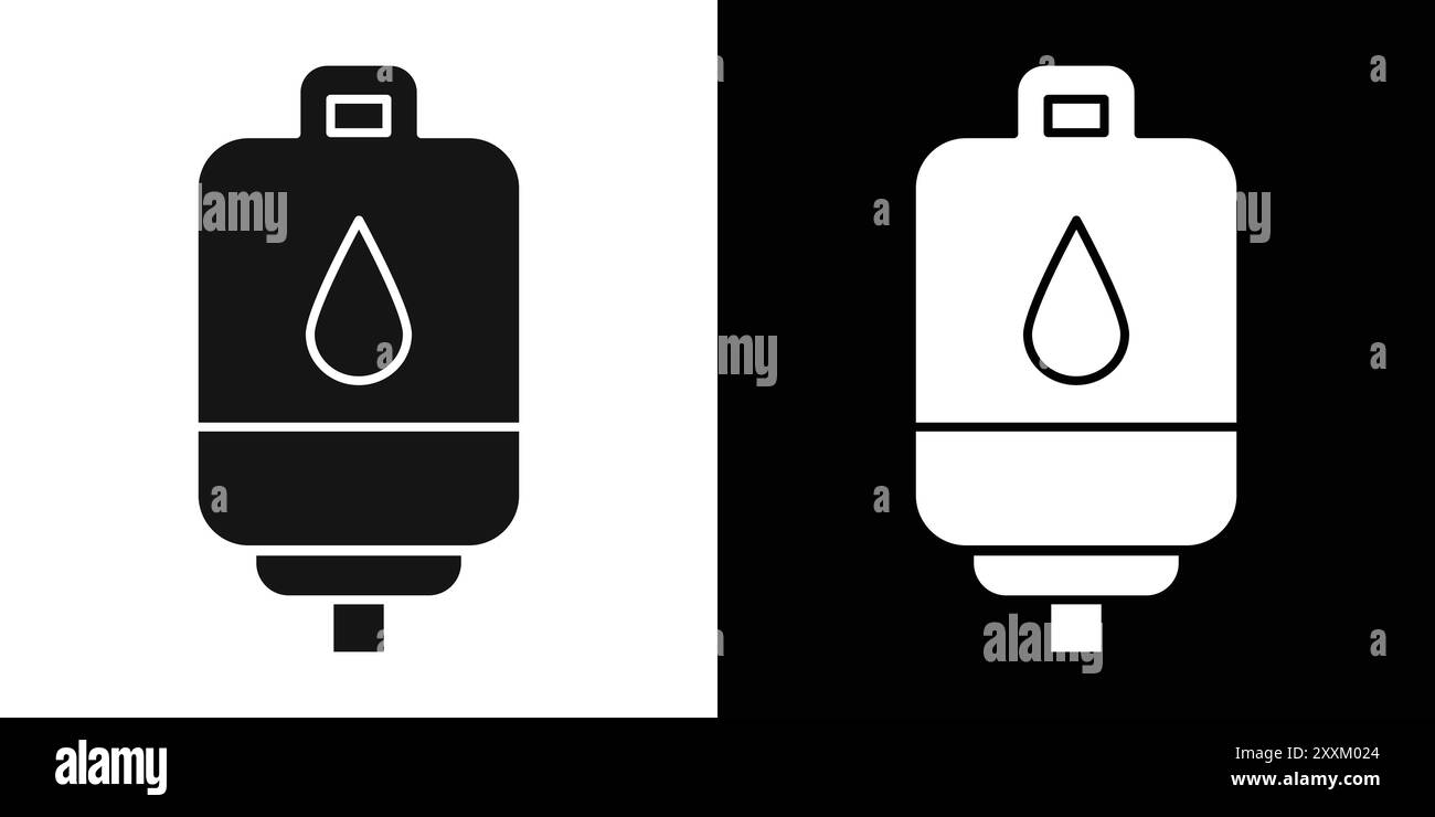 Icona della glicemia simbolo del vettore o set di segni per il prelievo in bianco e nero Illustrazione Vettoriale