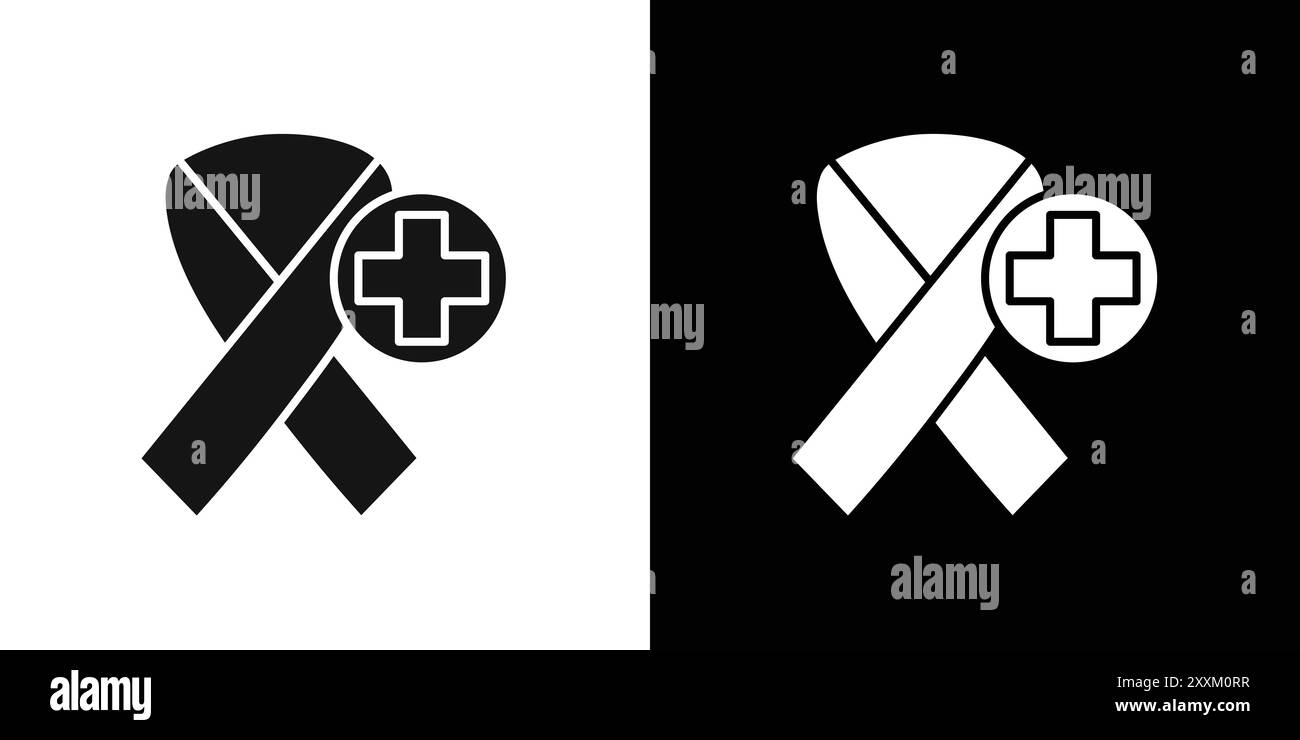 Icona reparto oncologico simbolo vettore o collezione set di segni in bianco e nero Illustrazione Vettoriale