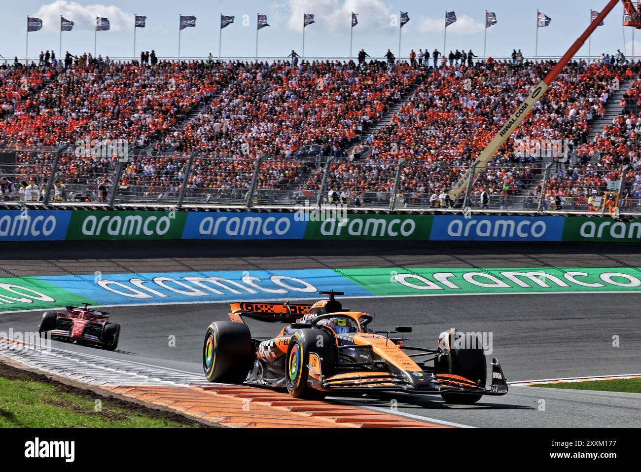 Zandvoort, Paesi Bassi. 25 agosto 2024. Oscar Piastri (AUS) McLaren MCL38. 25.08.2024. Formula 1 World Championship, Rd 15, Dutch Grand Prix, Zandvoort, Paesi Bassi, giorno della gara. Il credito fotografico dovrebbe essere: XPB/Alamy Live News. Foto Stock