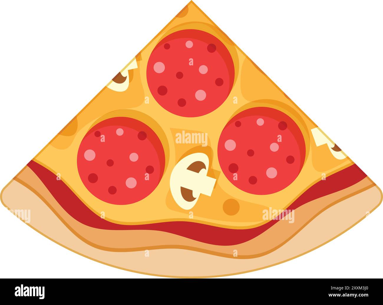 Icona della pizza in stile piatto. Illustrazione vettoriale del cibo a fette di peperoni su sfondo isolato. La pizzeria firma il concetto di business. Illustrazione Vettoriale