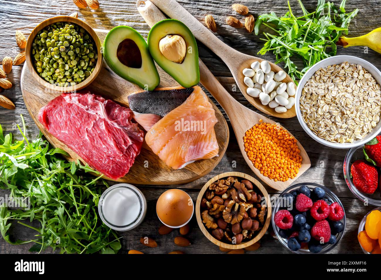 Prodotti alimentari consigliati per la gravidanza. Dieta sana Foto Stock