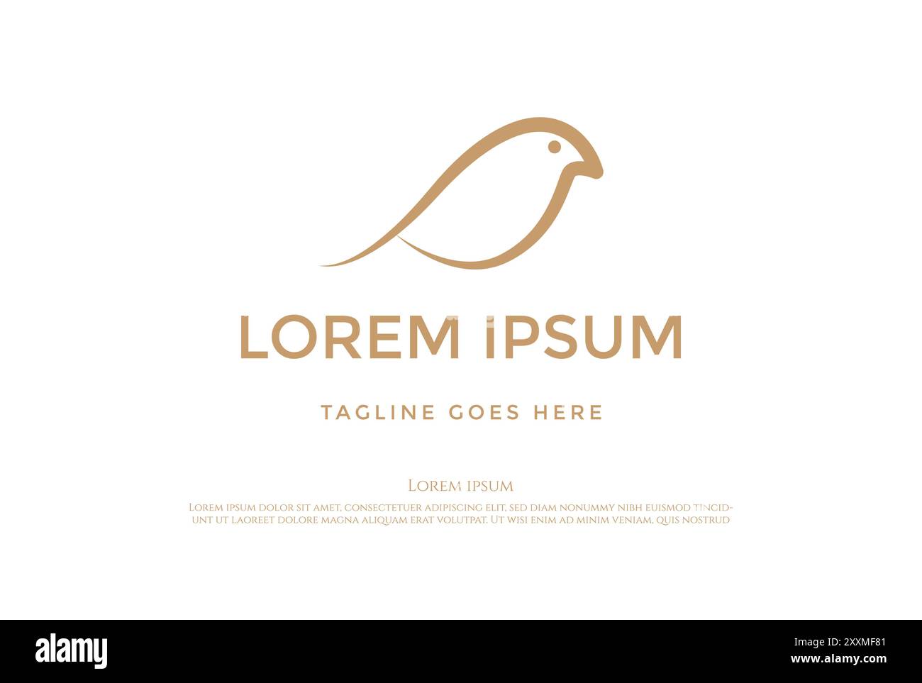 Semplice design minimalista dove Pigeon Canary Robin Bird con logo Vector Illustrazione Vettoriale