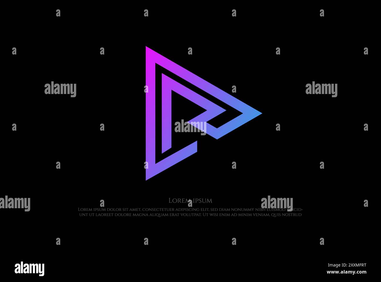 Modern Triangle Play Button RD DR Monogram Logo Design Vector Illustrazione Vettoriale
