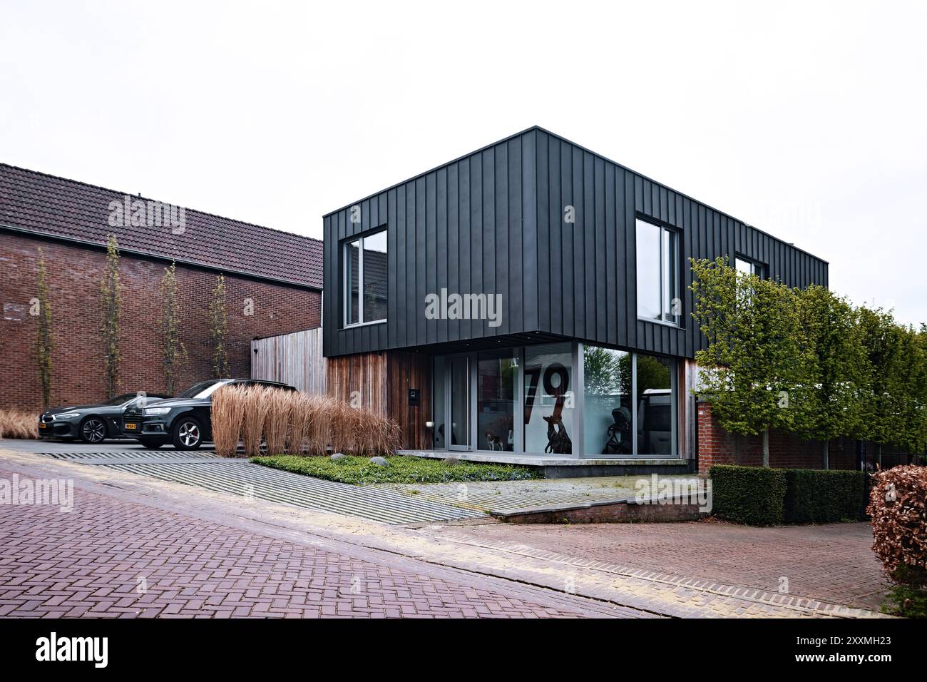 Limburgo, Paesi Bassi - 10 aprile 2024: Casa moderna nel quartiere Sweikhuizen, Sittard Geleen Foto Stock